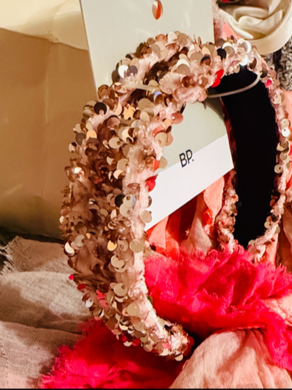 Nords Dusty Rose Pink Sequined Headband Hair Jewelry ⭐️⭐️⭐️⭐️⭐️